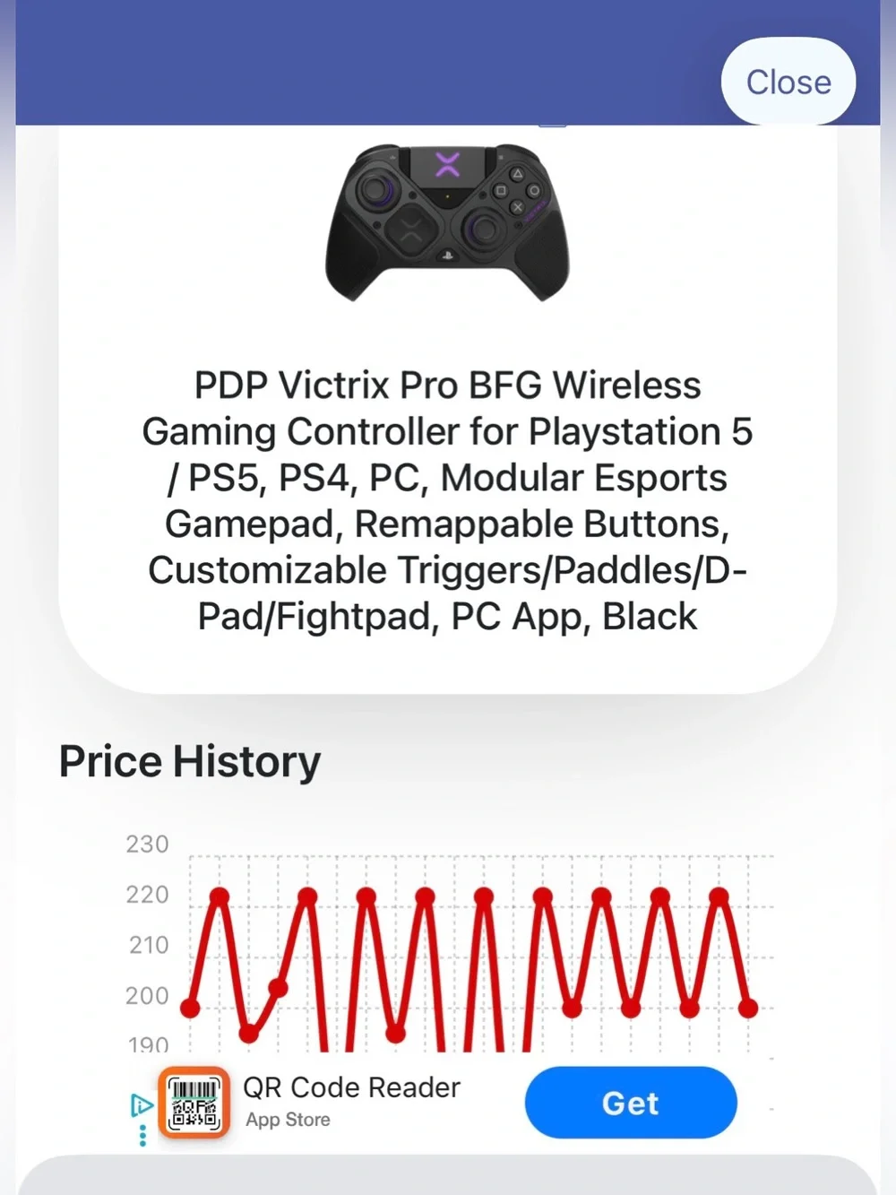 Victrix Pro BFG Wireless Modular Controller - Black with Purple Accents